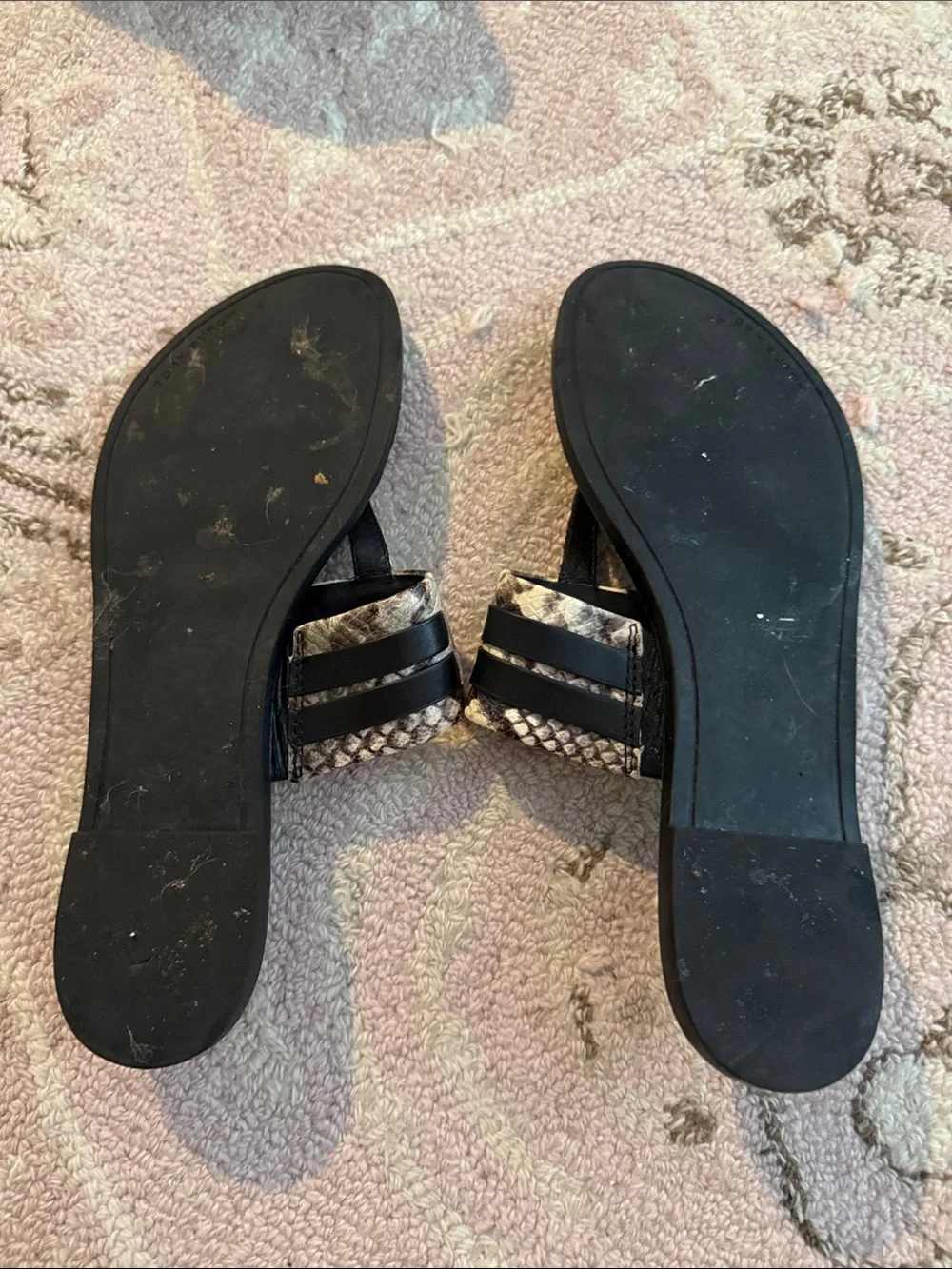 Tory Burch Snake-Print Logo sandals 8.5